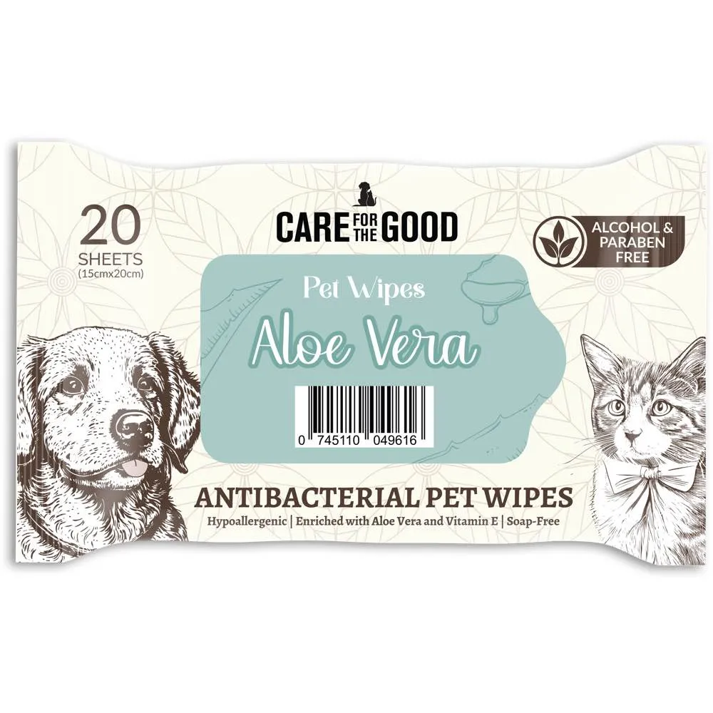 15% OFF: Care For The Good Antibacterial Pet Wipes For Cats & Dogs 20pc