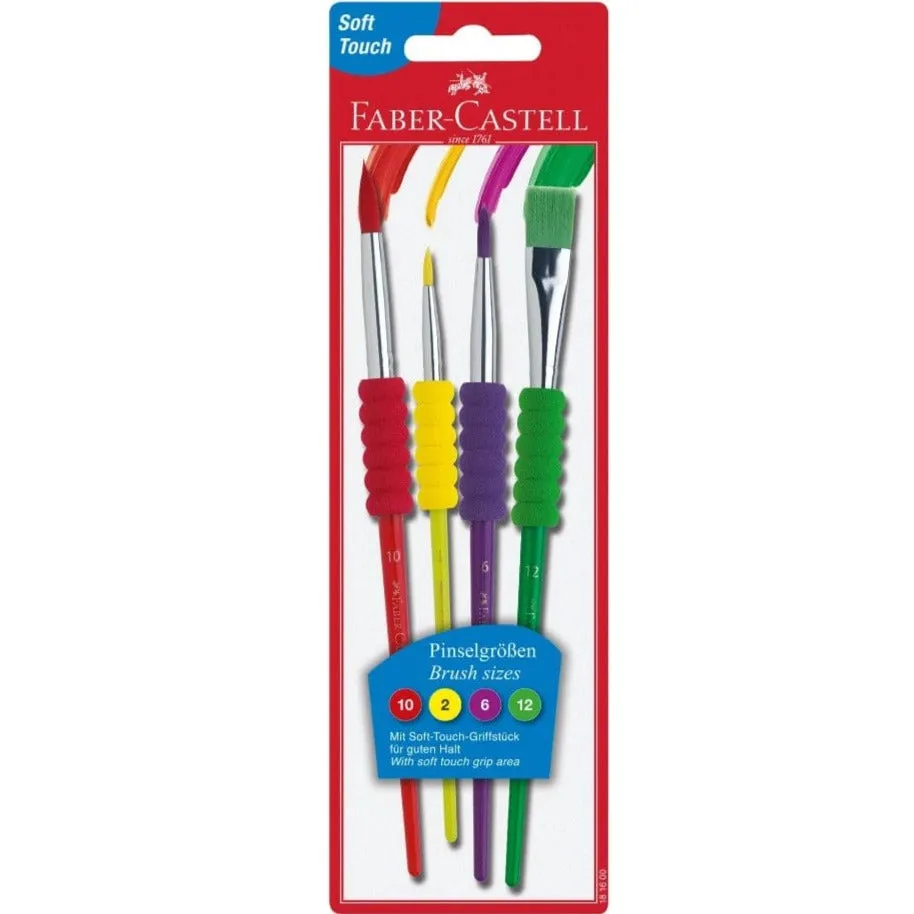 4 Pack Soft Grip Brushes