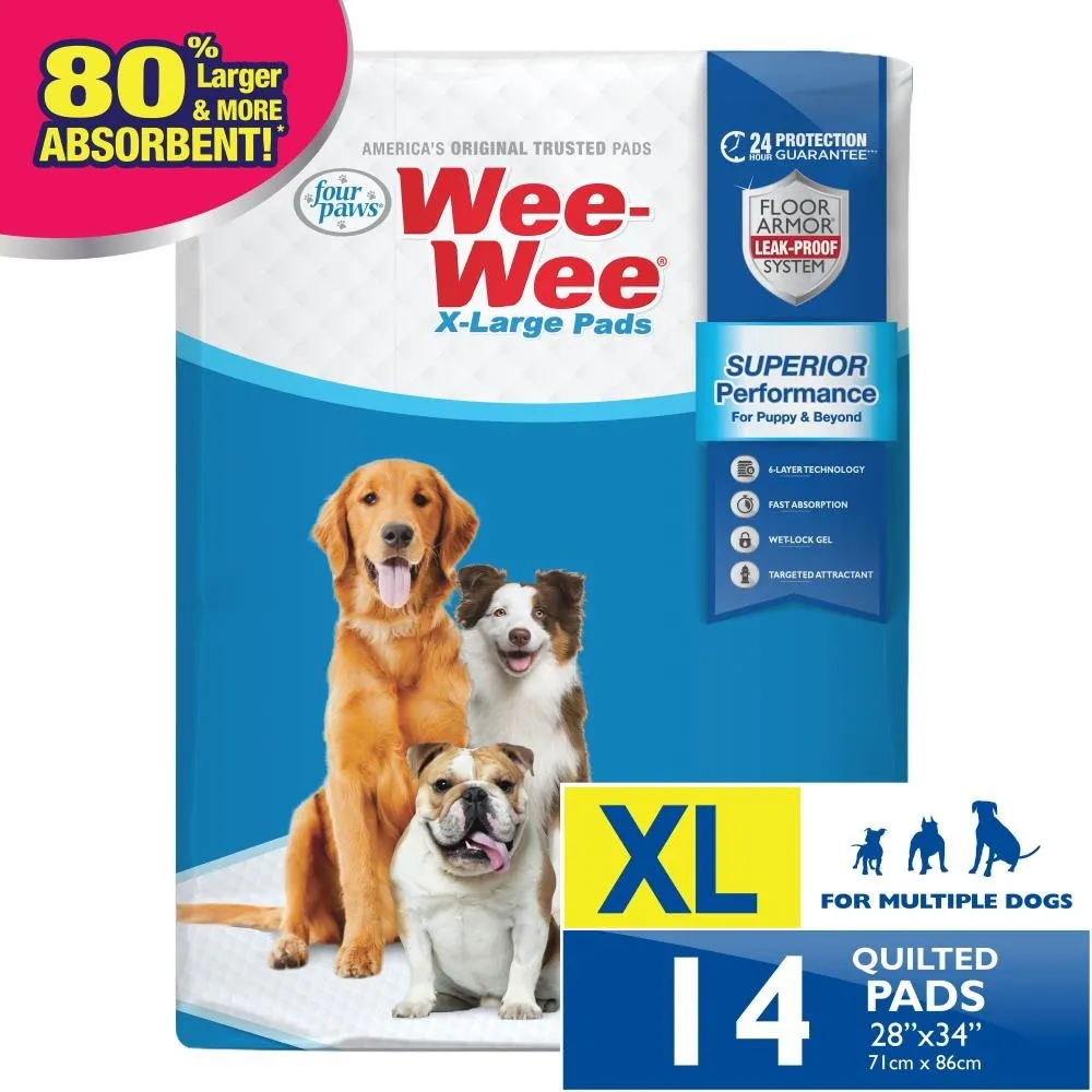 4Paws Wee-Wee Superior Performance X-Large Dog Pee Pads 14Ct