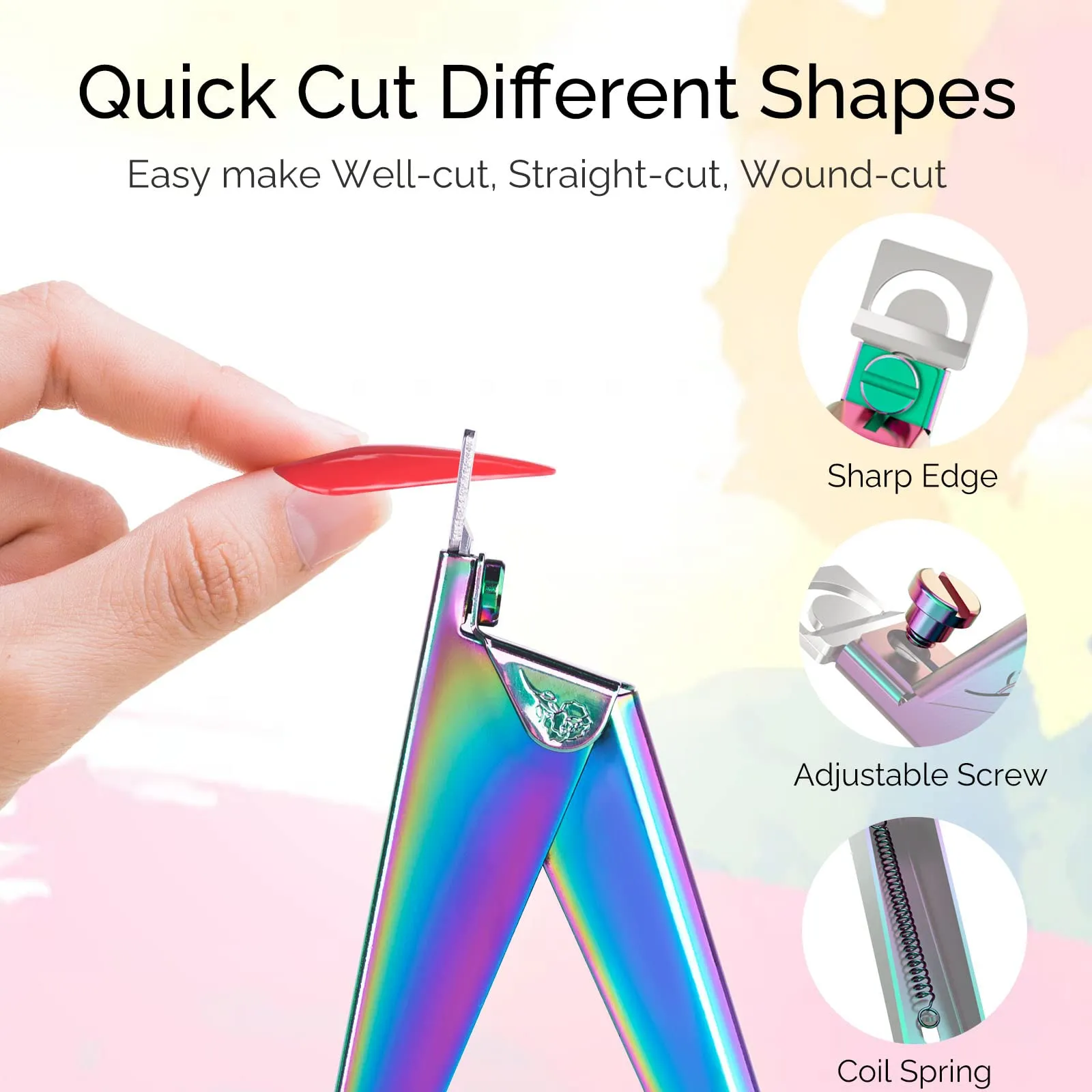 Acrylic Nail Clippers 4 in 1 Kit-Rainbow