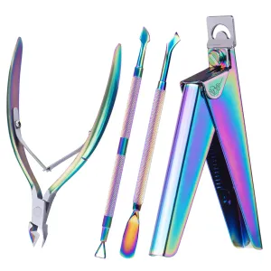 Acrylic Nail Clippers 4 in 1 Kit-Rainbow