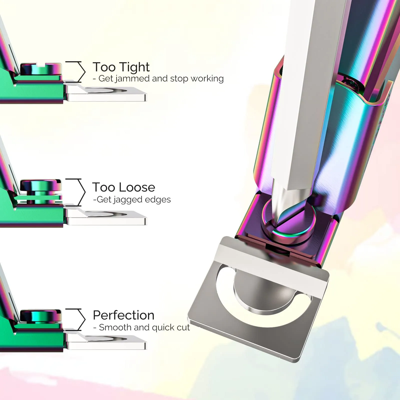 Acrylic Nail Clippers 4 in 1 Kit-Rainbow