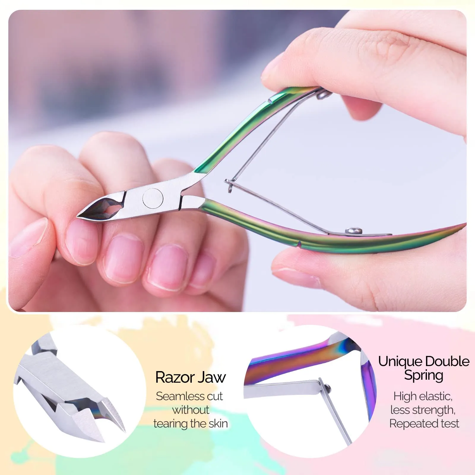 Acrylic Nail Clippers 4 in 1 Kit-Rainbow