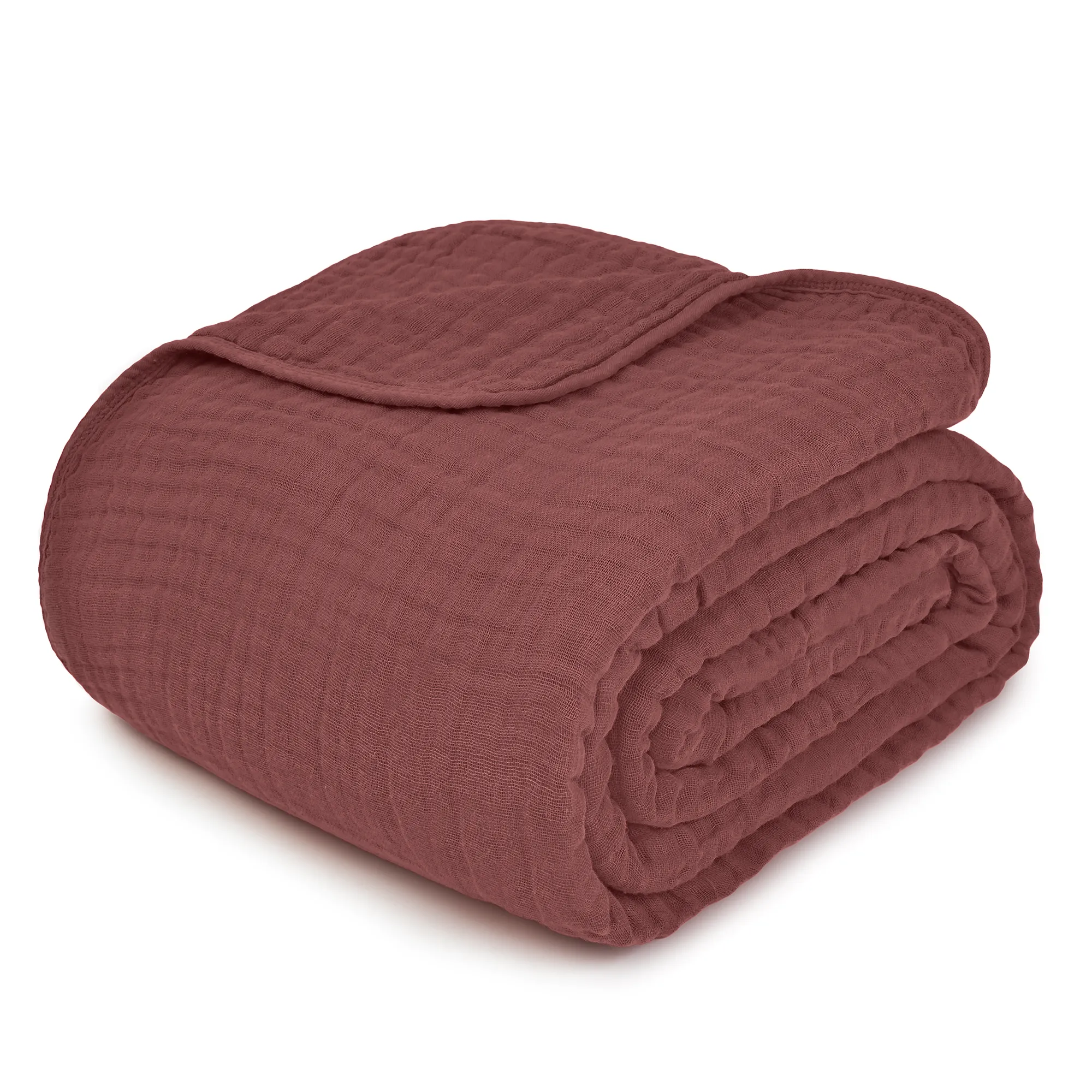 Adult Muslin Cotton Throw - Wine