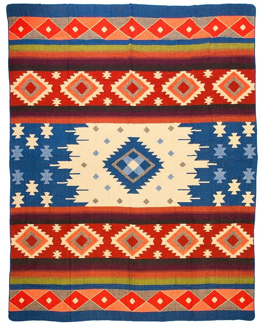 Alpaca Native Blanket - Quilotoa Blue - 190cm x 225cm