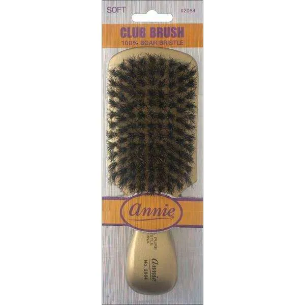 Annie Soft Club Brush 100% Pure Boar Bristles Gold