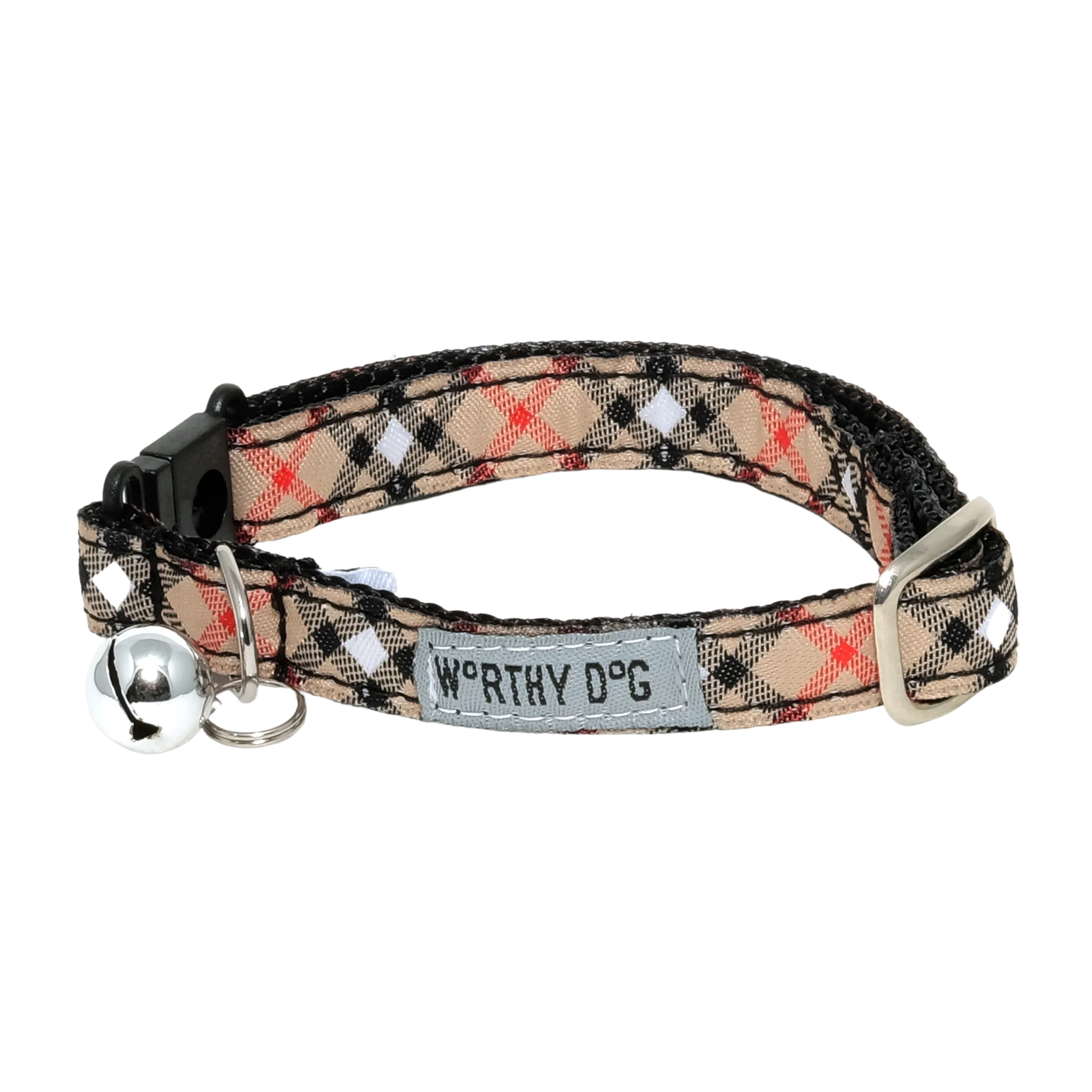 Cat Collar | Bias Plaid Tan