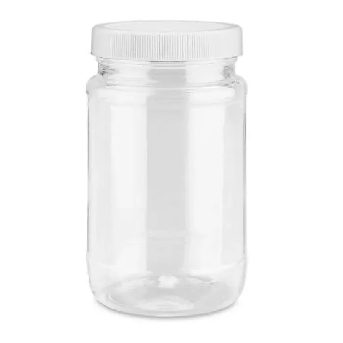 Clear PET Round Wide-Mouth Plastic Jars, 8 oz.