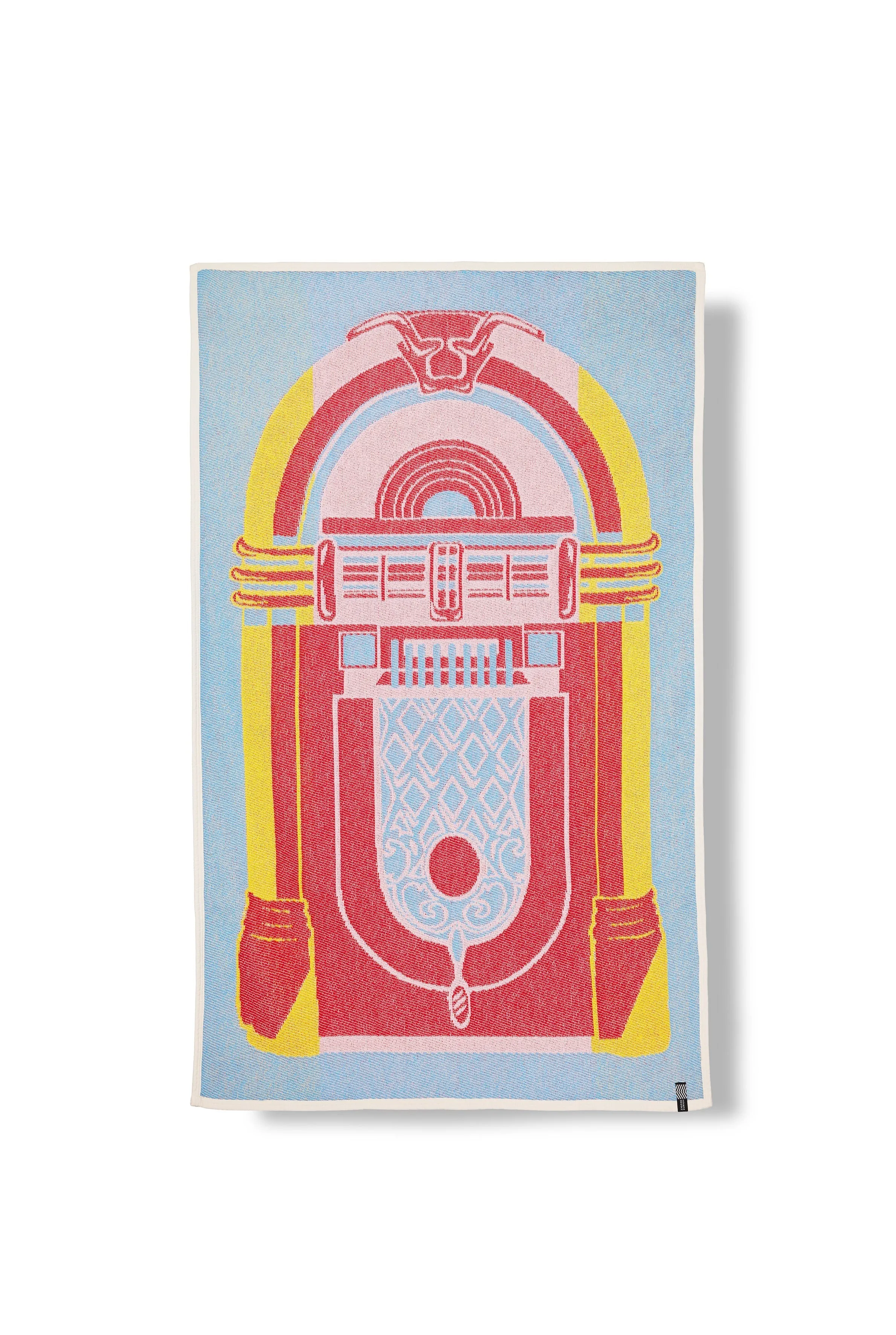 Cotton Beach Towel / Mini Blanket "Jukebox" by Dalakami