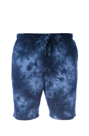 Dragon Foxx™ Men's Navy-Blue Tie Dye Fleece Shorts