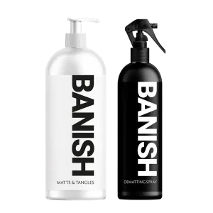 Duo: 17oz Spray and 33oz Conditioner by Banish