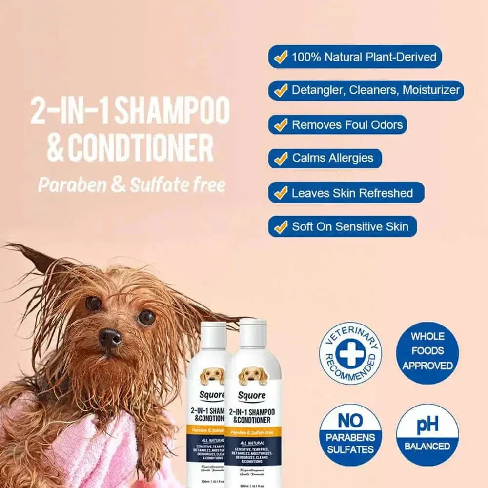 Eco-Friendly Moisturizing Dog Shampoo & Conditioner - Natural Pet Shower Gel