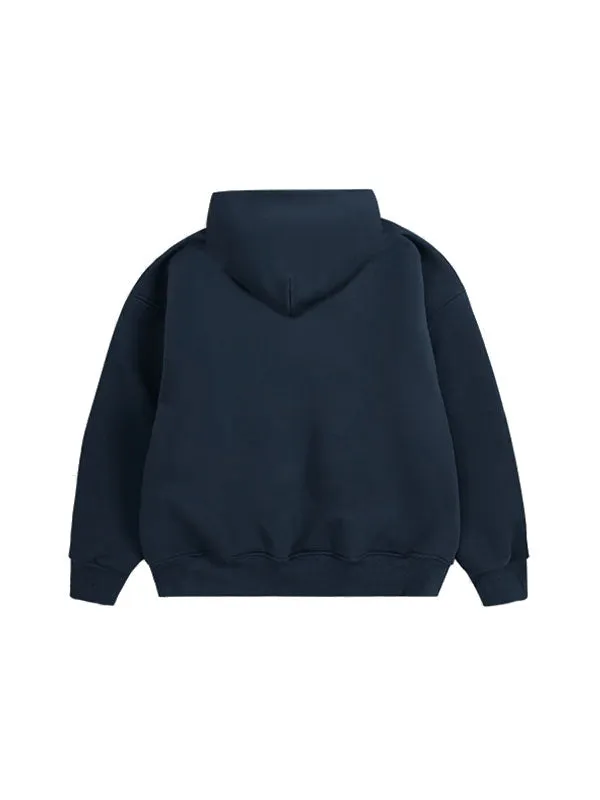 Goat Fleece Hoodie Jacket in Royal Blue Color