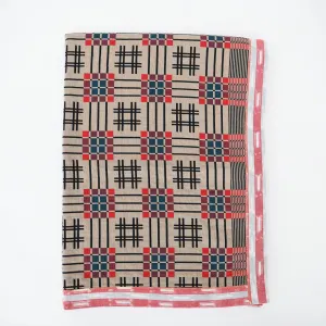 Gregory Parkinson Assamese Blanket : Tomato, Teal, Black