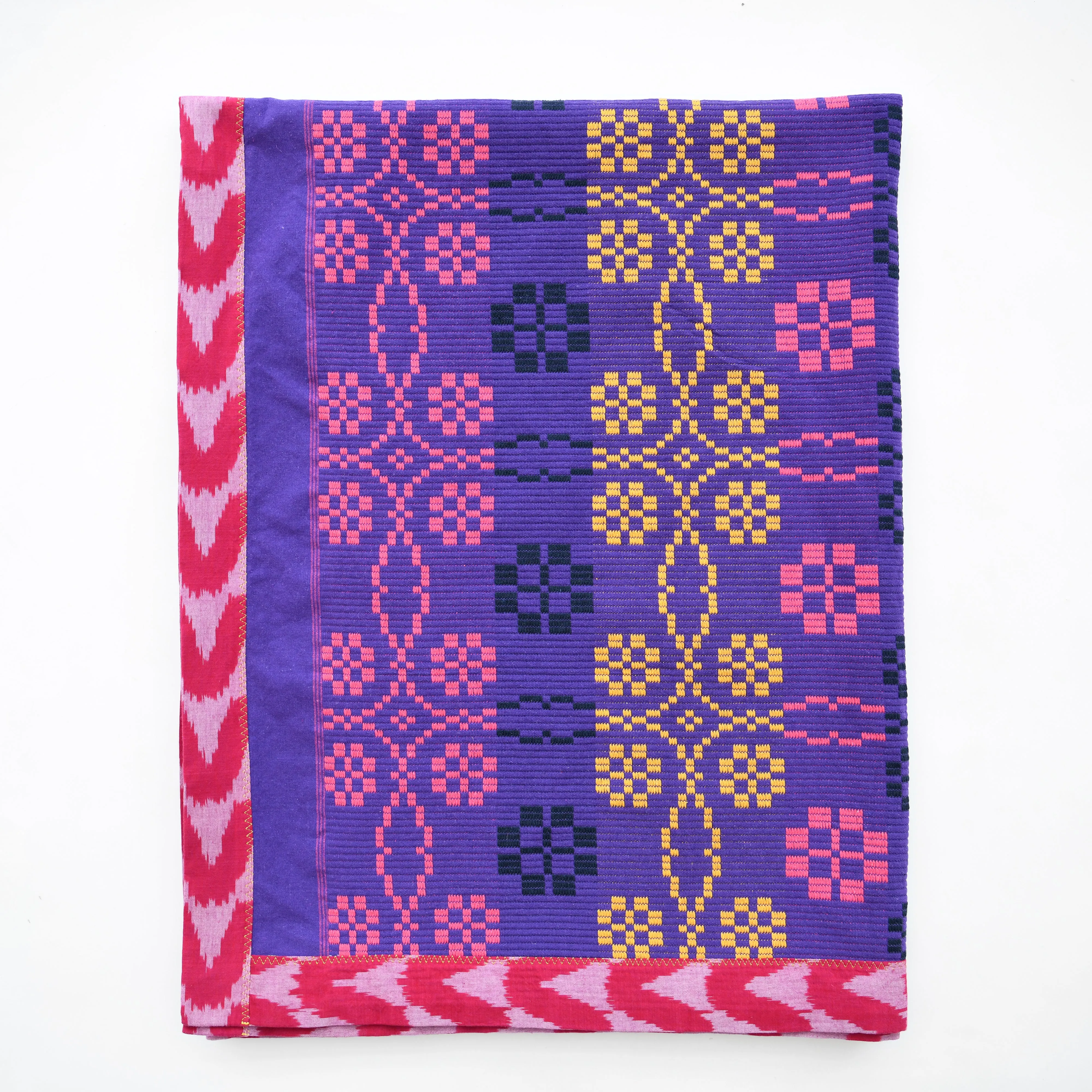 Gregory Parkinson Assamese Blanket : Violet Fuchsia Maize