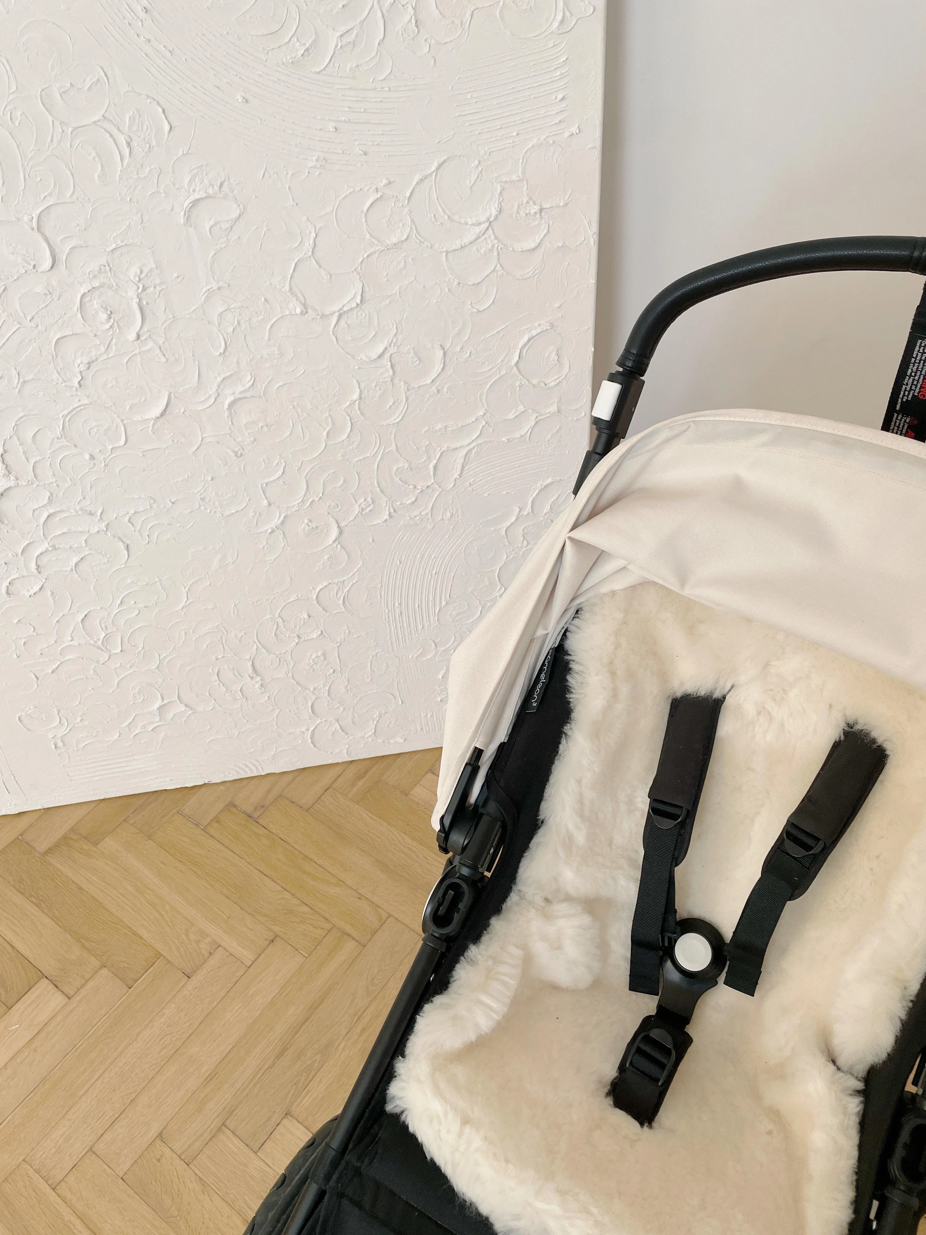 Greige Natural Sheepskin Stroller Liner