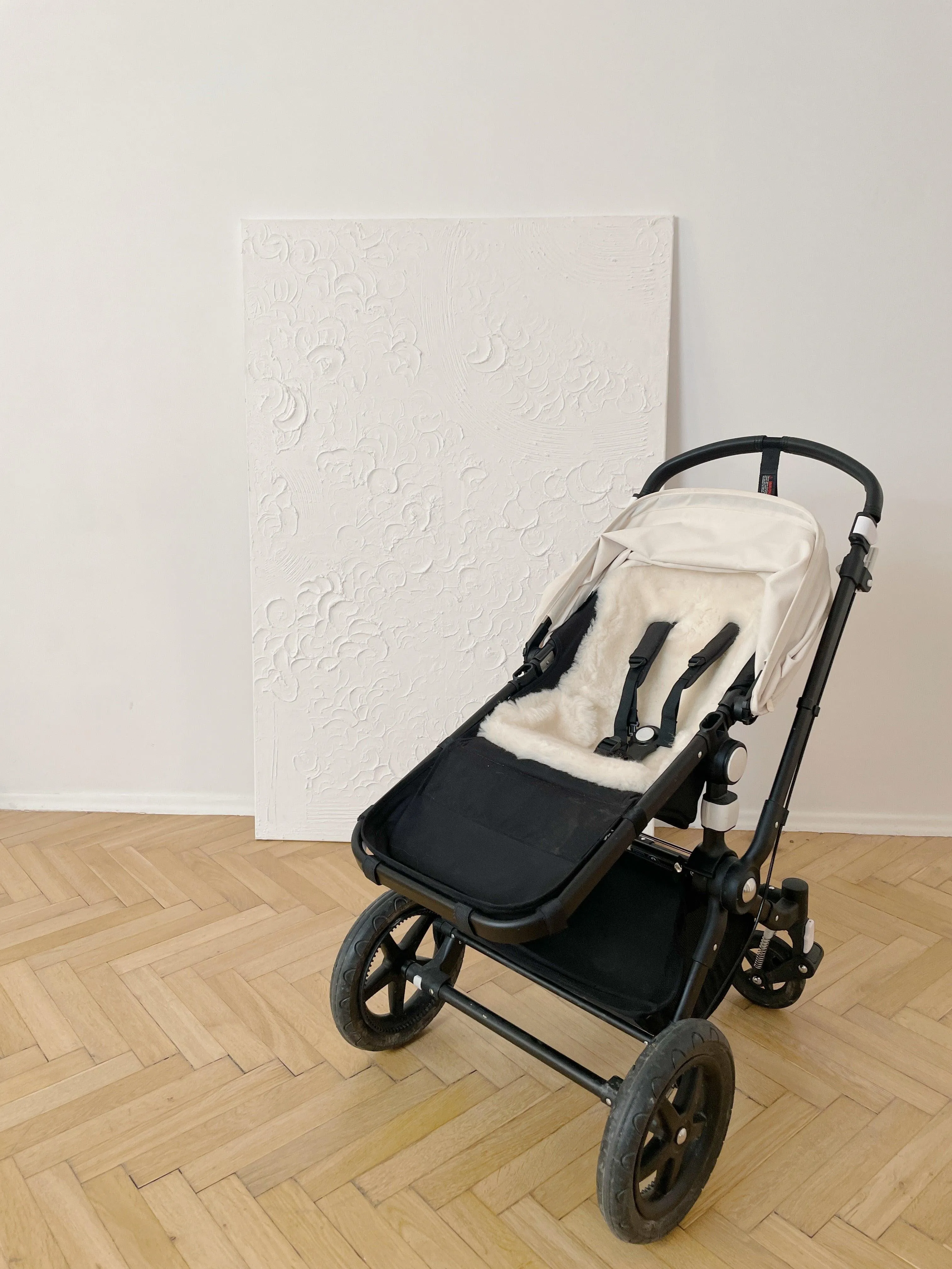 Greige Natural Sheepskin Stroller Liner