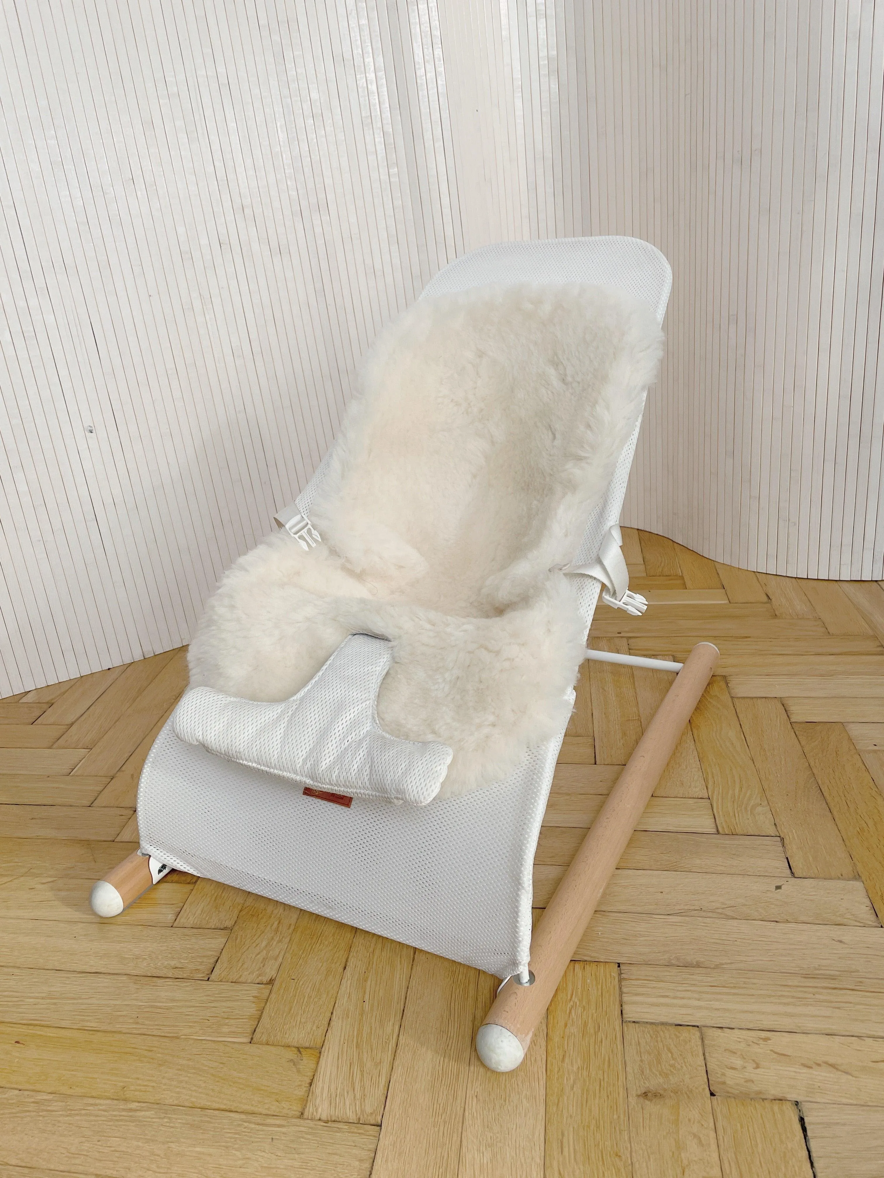 Greige Natural Sheepskin Stroller Liner