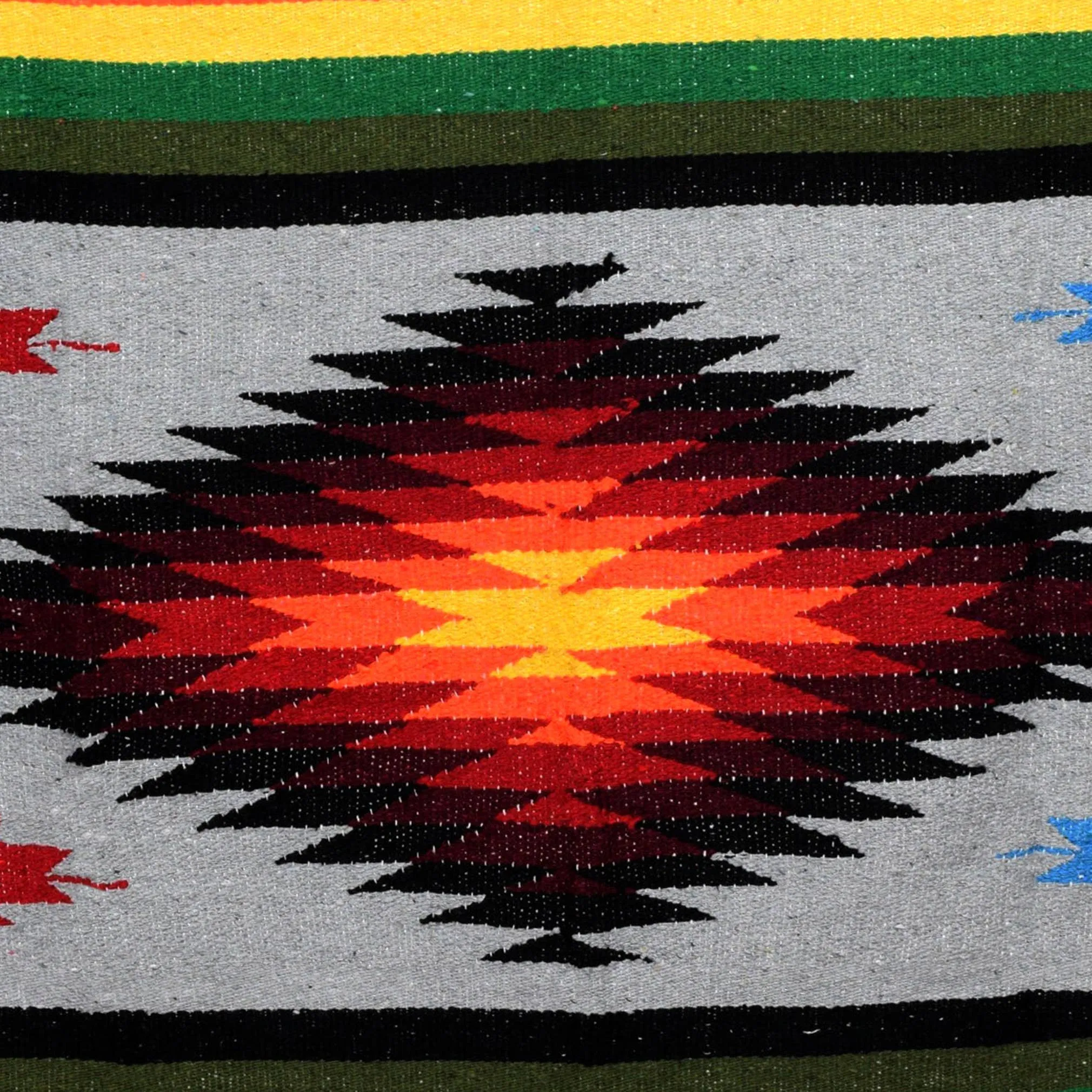 Grey Aztec Mexican Diamond Blanket | Authentic Mexican Throw