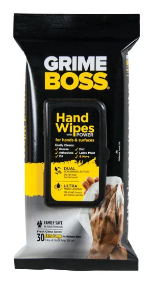 Grime Boss Fiber Blend Cleaning Wipes 10 in. W X 8 in. L 30 pk