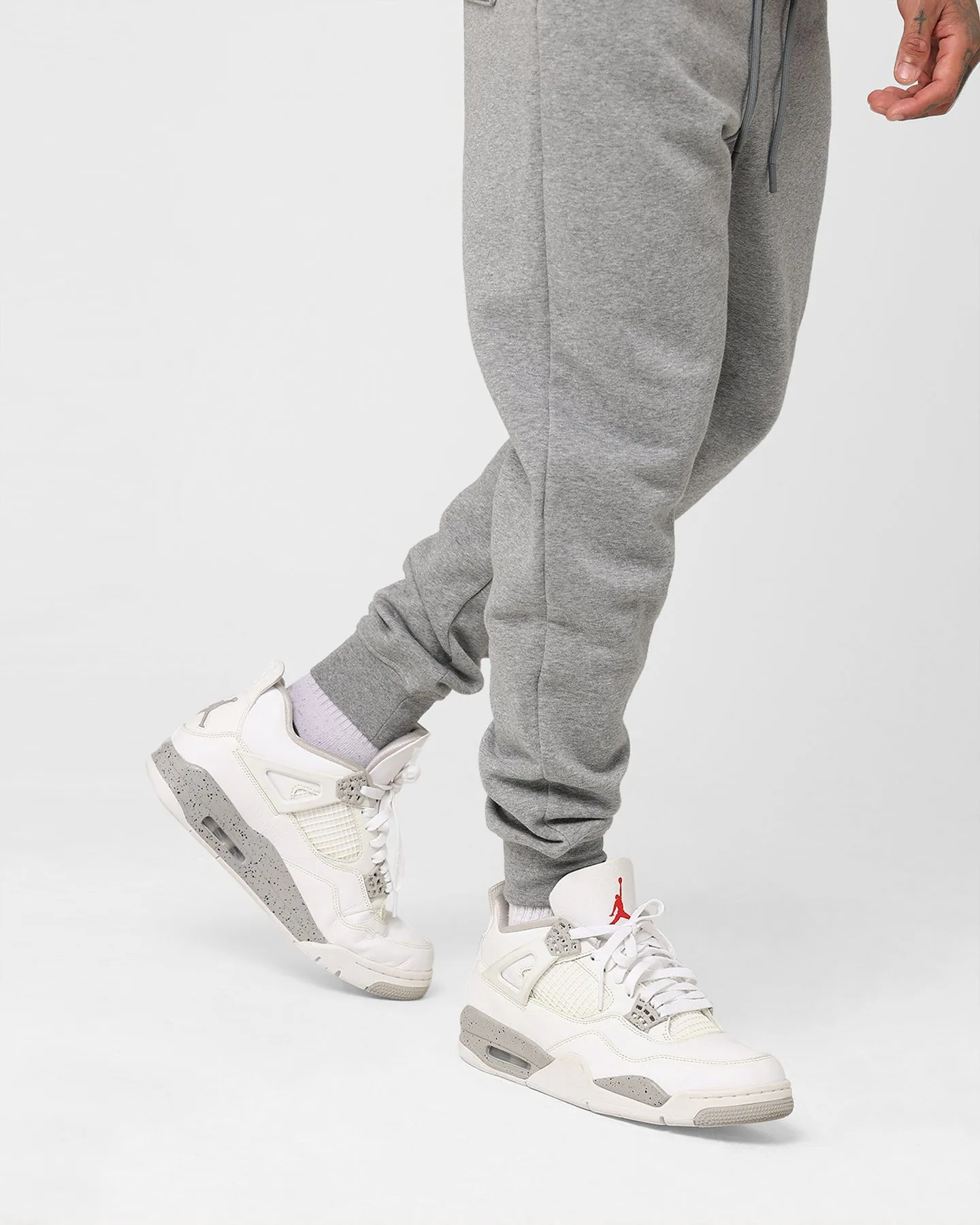 Jordan Essentials Fleece Tracksuit Pants Carbon Heather/White