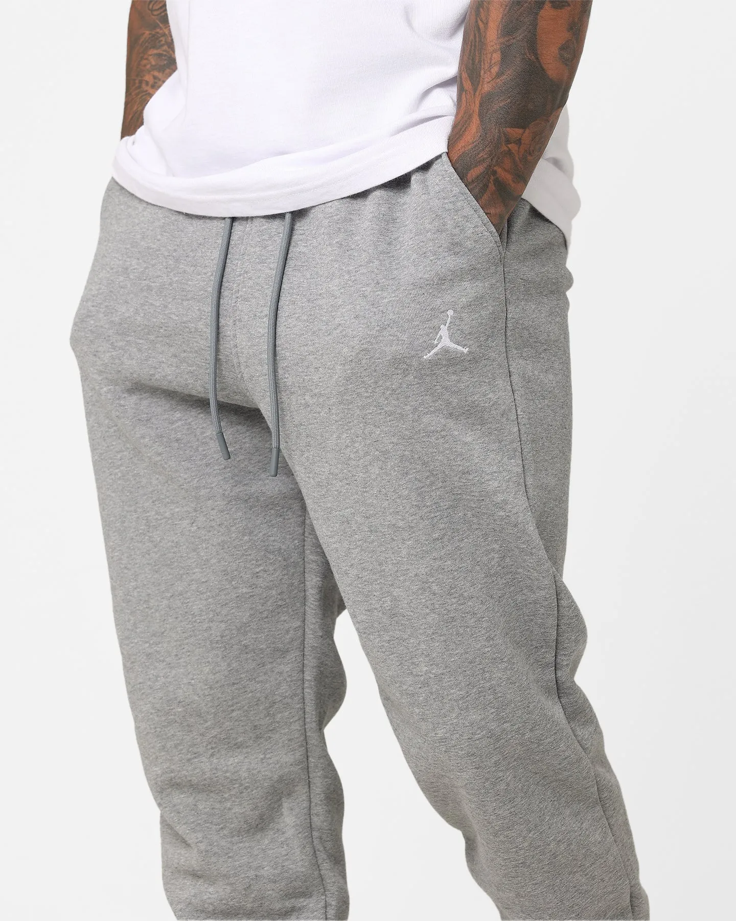 Jordan Essentials Fleece Tracksuit Pants Carbon Heather/White