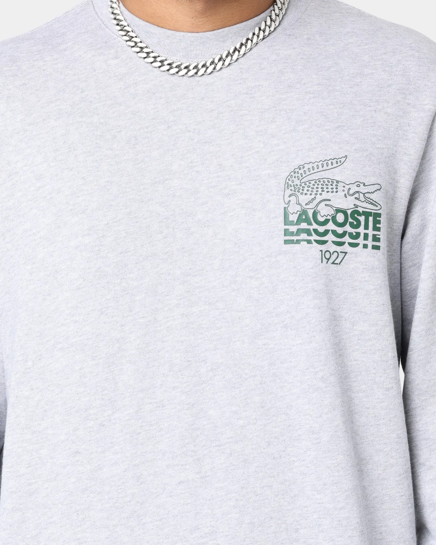 Lacoste Lifestyle Croc Logo Sweatshirt Silver Chine