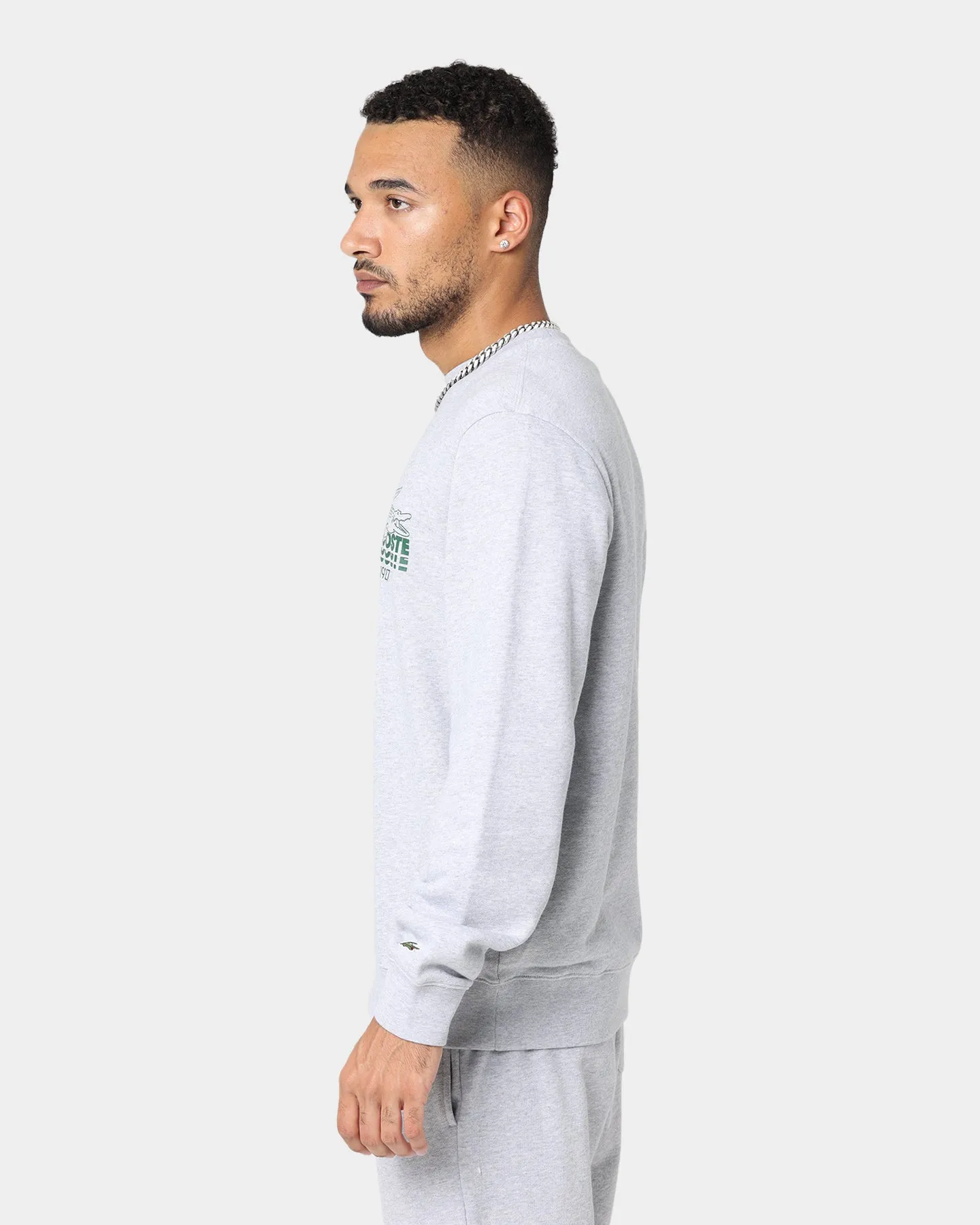 Lacoste Lifestyle Croc Logo Sweatshirt Silver Chine