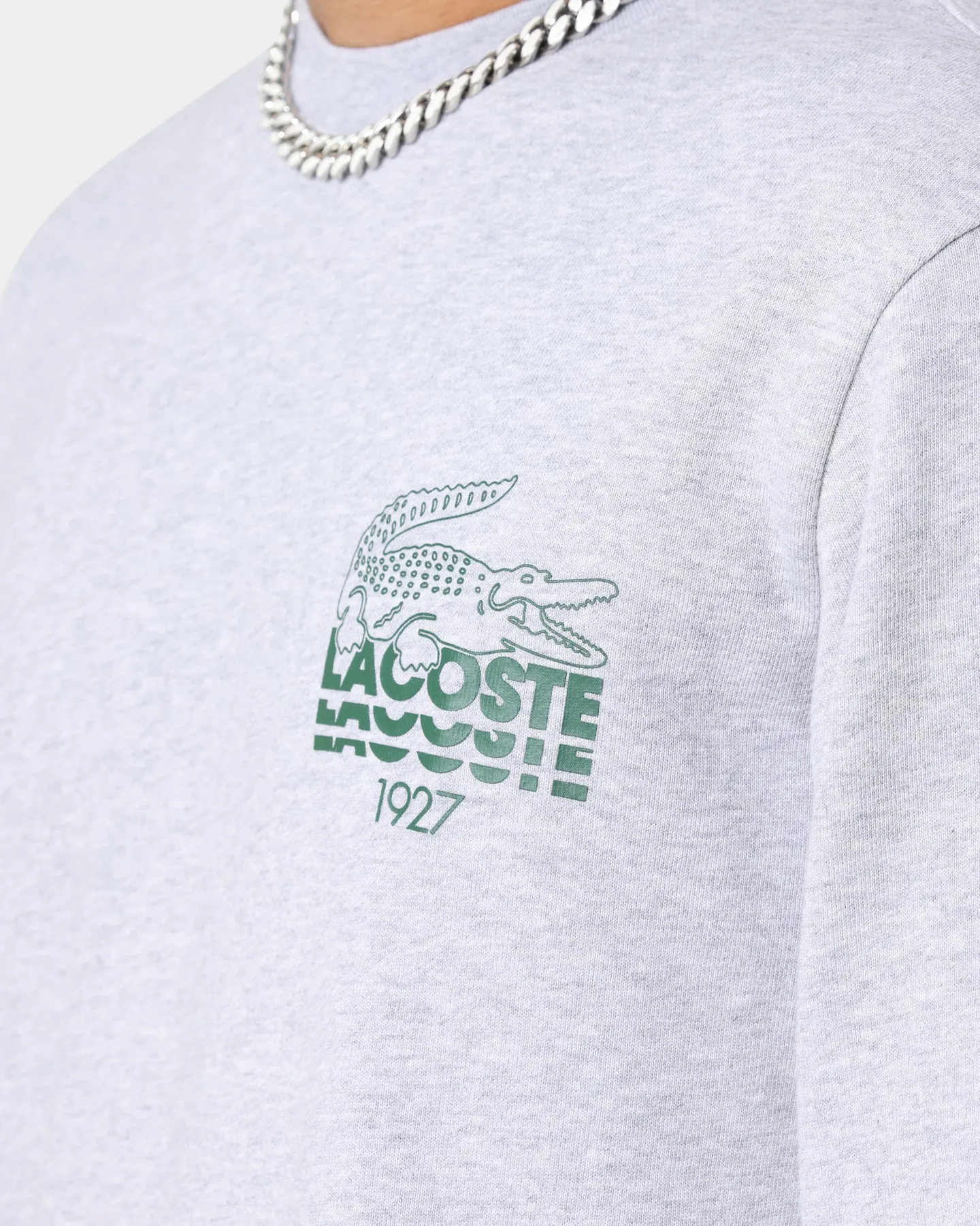 Lacoste Lifestyle Croc Logo Sweatshirt Silver Chine