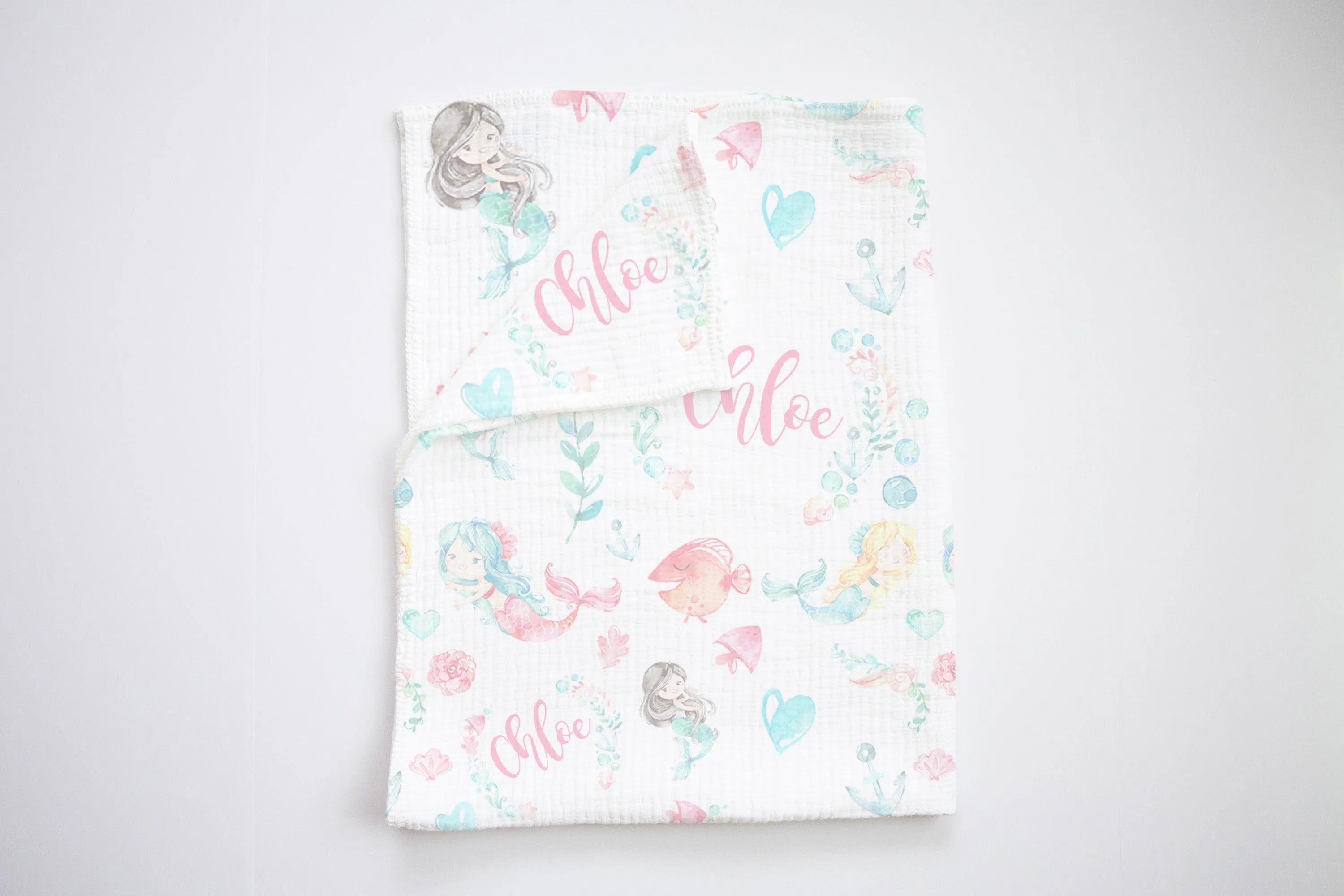 Mermaid Personalized Swaddle