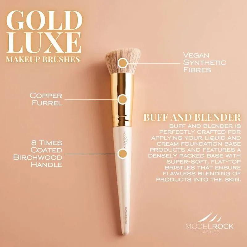 MODELROCK GOLD LUXE Makeup Brush - Buff and Blender