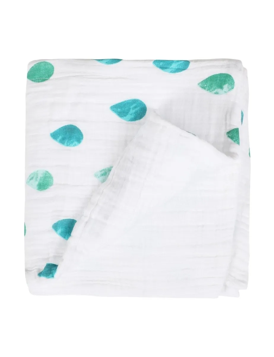 Muslin 6 Layer Dohar Blanket- Raindrops