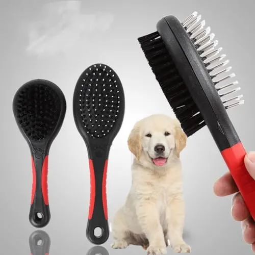 MY PET VET STORE. 06 Double Sided Dog Brush - Pins and Bristle Two-Sided Pet Brush for Detangling and Loose Hair Brand,101 F