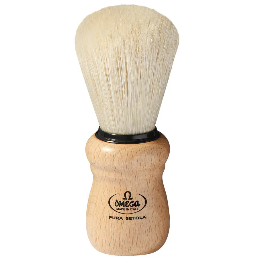 Omega - 10005 Boar Hair Shaving Brush - Beech Wood Handle