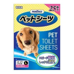 PamDogs Pet Toilet Sheets Unscented L 25pcs (60cm x 90cm)