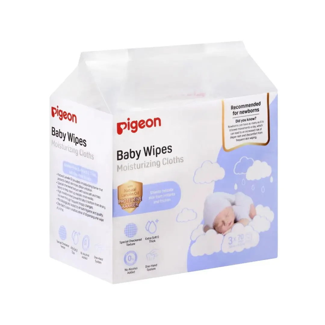 Pigeon Baby Wipes Moisturizing Cloths 70 sheets 3 in 1 bundle