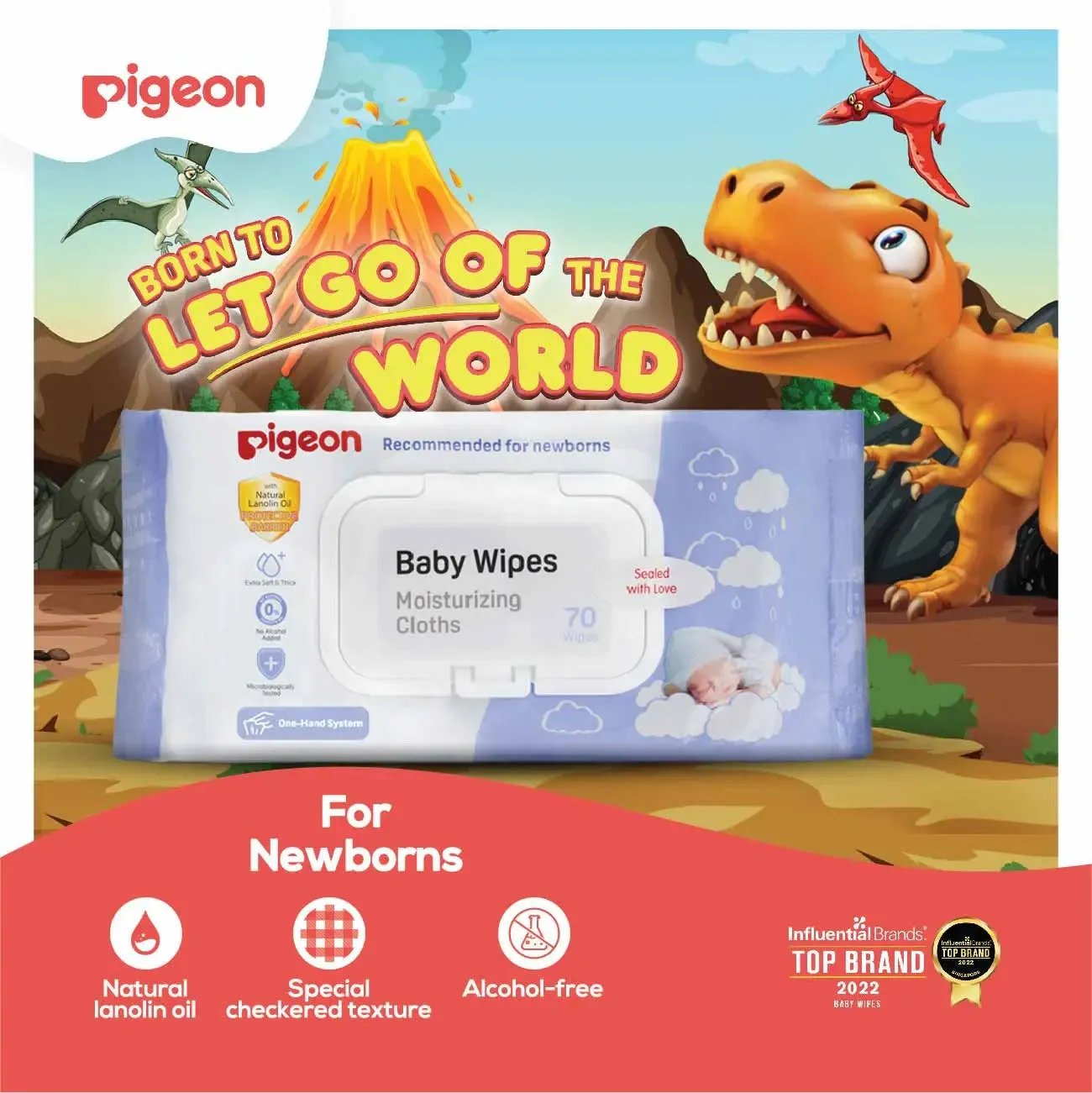 Pigeon Baby Wipes Moisturizing Cloths 70 sheets 3 in 1 bundle