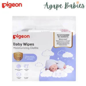 Pigeon Baby Wipes Moisturizing Cloths 70 sheets 3 in 1 bundle