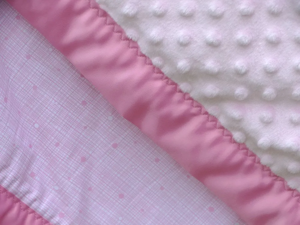 Pink Dotted Print and Pink Minky Blanket