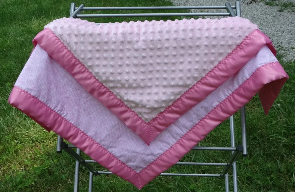 Pink Dotted Print and Pink Minky Blanket