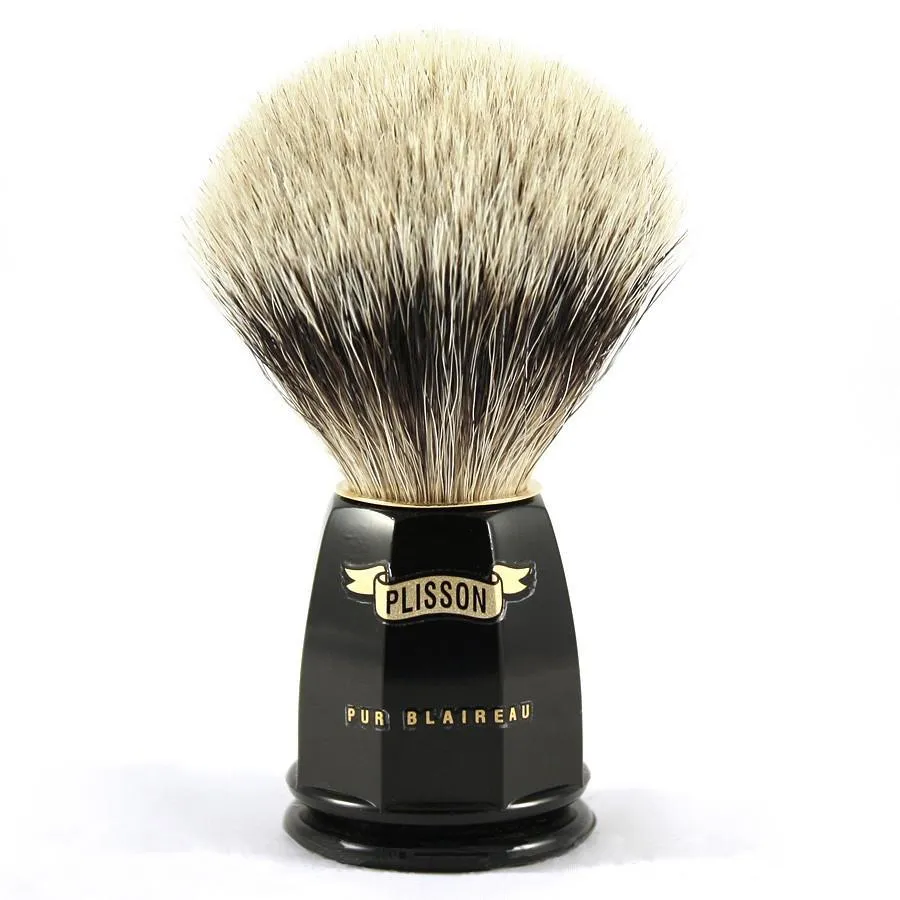 Plisson European White Badger Shaving Brush, Size 10