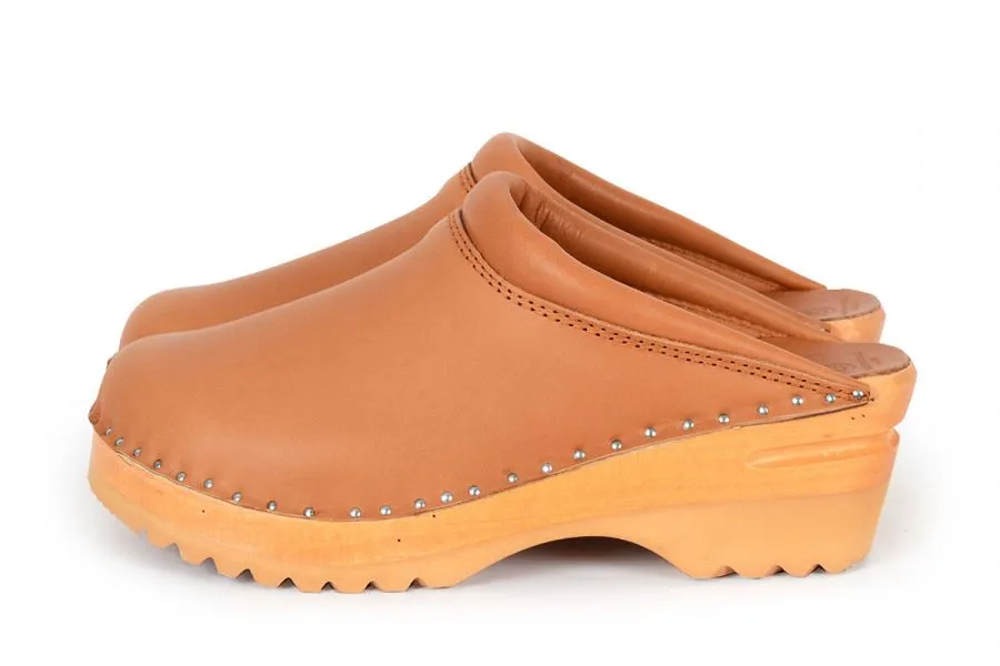 Rembrant Leather Clogs - Light Brown