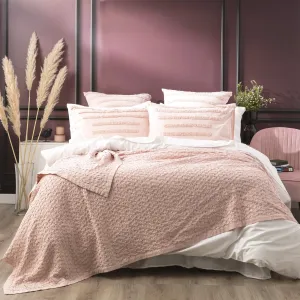 Renee Taylor Lexico Cotton Waffle Blankets - Rose