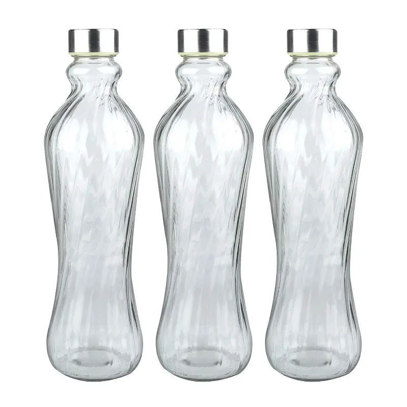 Reusable Clear Glass Bottle With Airtight Lid