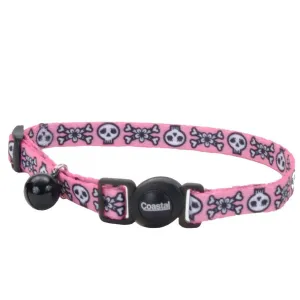 Safe Cat Breakaway Collar - Skulls Pink