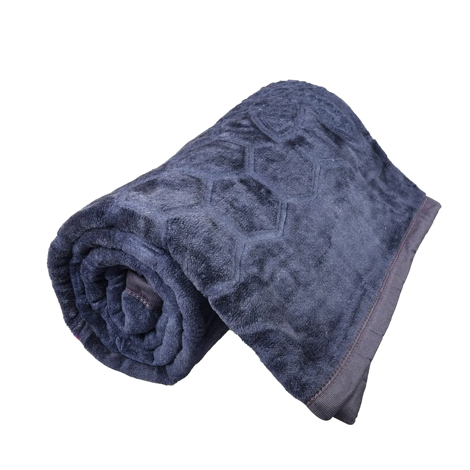 Slickcomfort Polycotton Fabric Ultra Soft Luxurious Embossed Very Warm Korean Mink Blanket Single Bed for Winter (Gray)