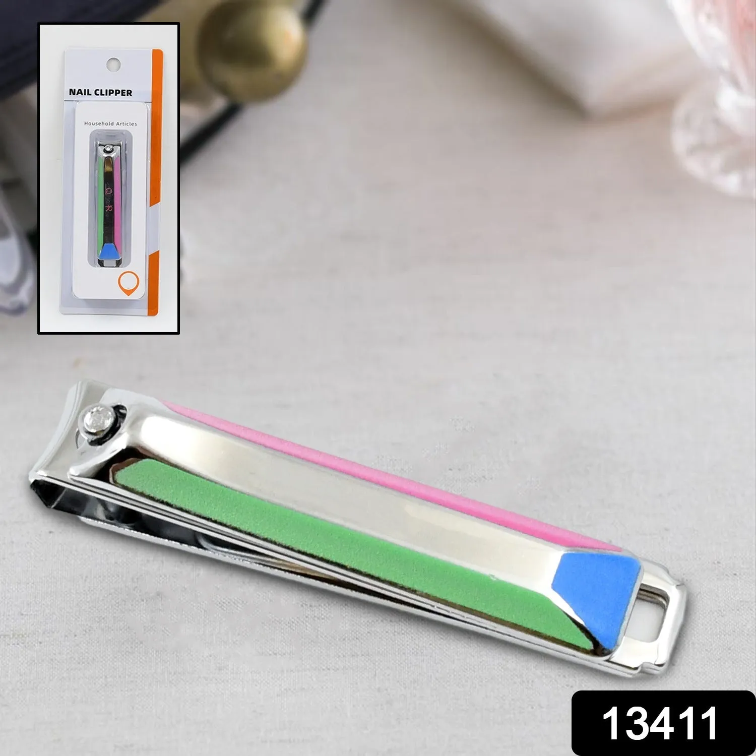 Stainless Steel Folding Portable Large Nail Clippers with Nail File (1 Pc)