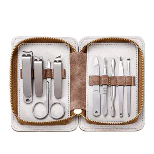 Suit 9 Pcs Zipper Manicure Manicure Set Full Set High-End Nail Scissor Set