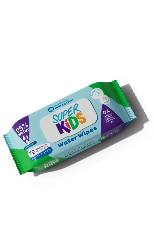 Superkids Water Wipes 72 wipe