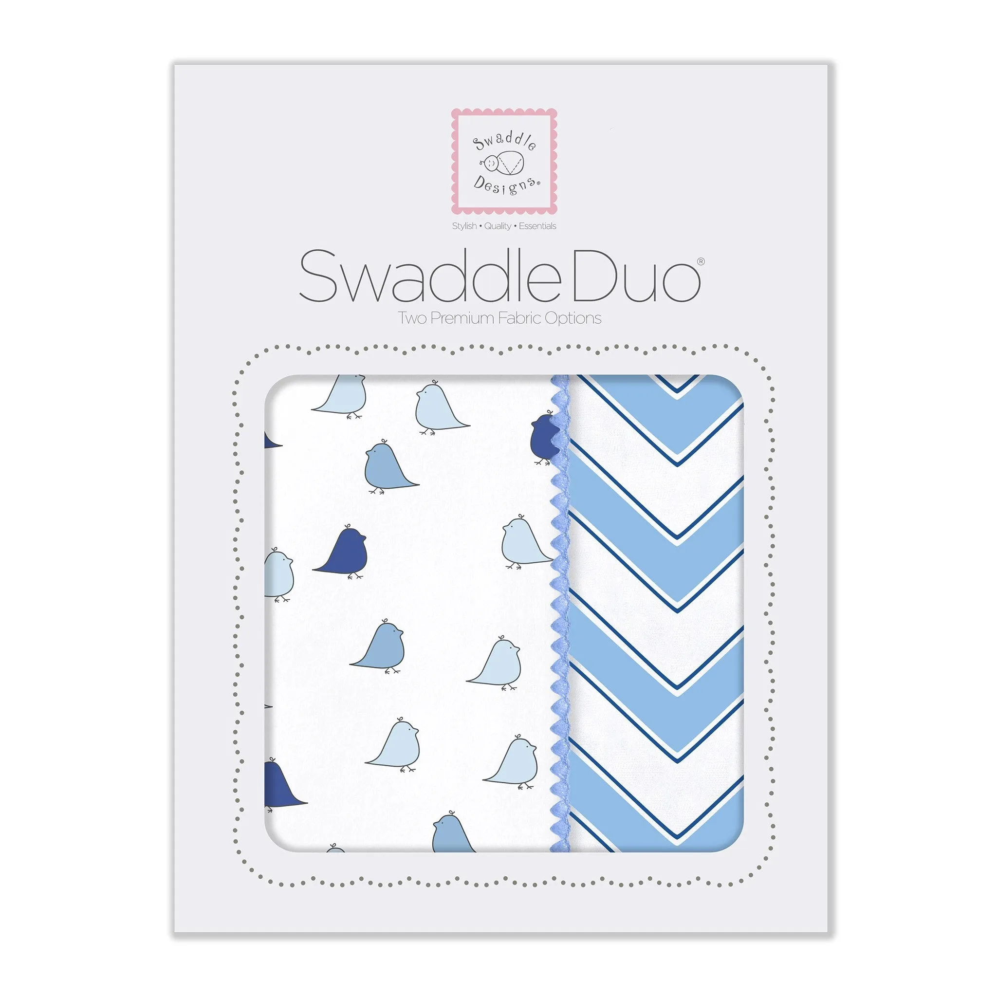 SwaddleDuo - Little Chickies & Chevron, Blue